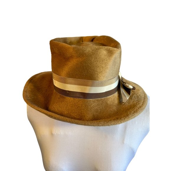 Vintage Winner Hat Top Soleh Beige Unisex Ribbon Bow - Picture 3 of 9